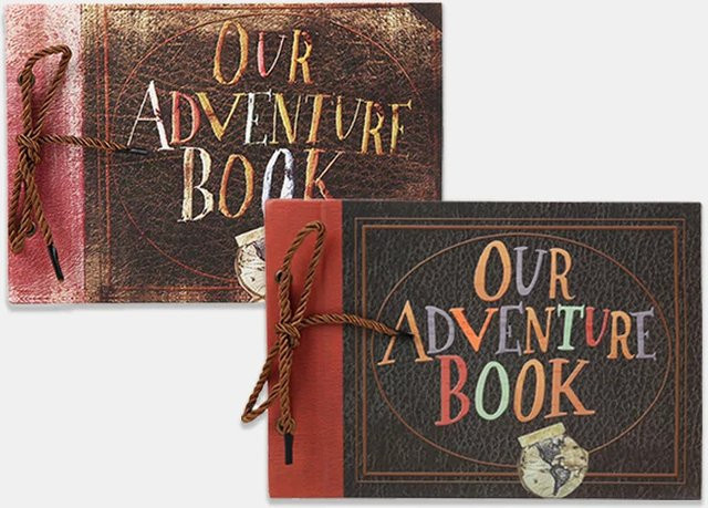 Abenteuer-Fotoalbum mit Hardcover aus Kunstleder in Rot und Braun für kreative DIY-Projekte - Bild 1