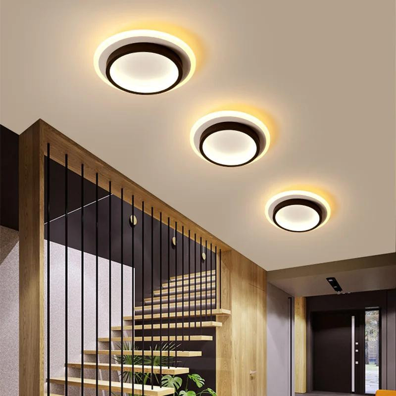 Cozy Glow Moderne LED Deckenleuchte in Gold aus Eisen und Acryl für Flur, Treppenhaus und Schlafzimmer - Bild 3