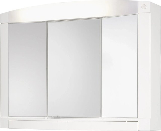 Jokey Spiegelschrank Swing in Weiß Hochglanz mit LED-Beleuchtung und Steckdose, B/H: 76 x 58 cm