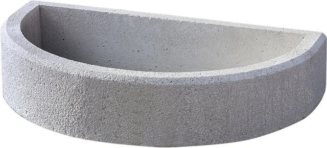 Buschbeck Sockelerhöhung für Grillkamine, Halbkreis, Beton, Weiß, B/T: 104 x 65 cm - Bild 1