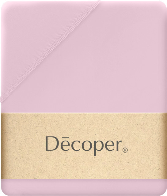 Decoper Mako-Feinjersey Spannbettlaken aus 100% Baumwolle, Farbe: Rosé, B/L: 180 x 200 cm - Bild 1