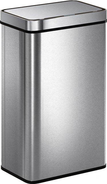 HOMCOM Sensor-Mülleimer aus Edelstahl mit Soft-Close-Deckel und Geruchsfilter, 60 l, Silber - Bild 1