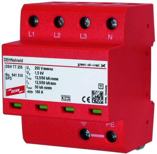 DEHN Kombi-Ableiter DSH TT 255 für TT- und TN-S-Systeme in Rot - Bild 1