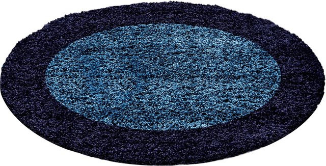 Ayyildiz Hochflorteppich Life 1503 Rund in Marineblau Durchmesser: 120 cm - Bild 1