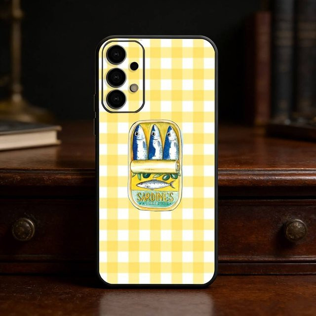 Handyhülle mit S-Sardine und L-Hummer Motiv für Samsung Galaxy S25 S24 S23 S22 S21 S20 Ultra Plus FE Lite in Schwarz - Bild 1