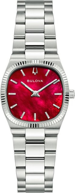 Bulova Damenuhr, Quarz, Edelstahl, 25 mm, Rot - Bild 1