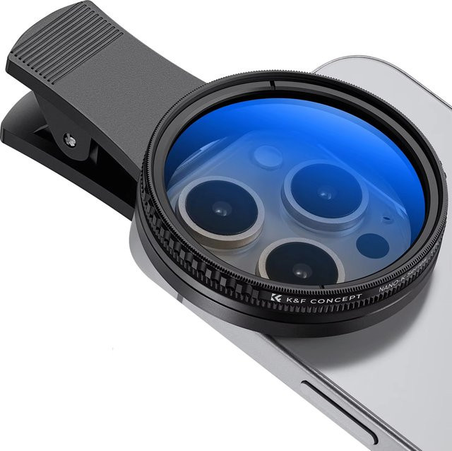 TUNEDEE Universeller 52-mm-CPL-Kameraobjektivfilter mit Clip als Polarisator und Antireflexionsfilter in Schwarz für iPhone und Samsung - Bild 1