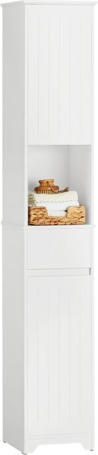 SoBuy BZR109 Hochschrank Badezimmer in Weiß mit Regalfächern und Türen - Bild 1