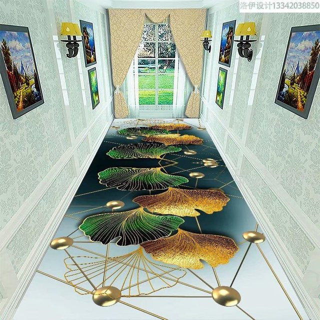 Moderner Flurteppich Super Six mit geometrischem Muster in Multicolour, waschbarer Polyester-Läufer für Flur, Schlafzimmer oder Treppen - Bild 1