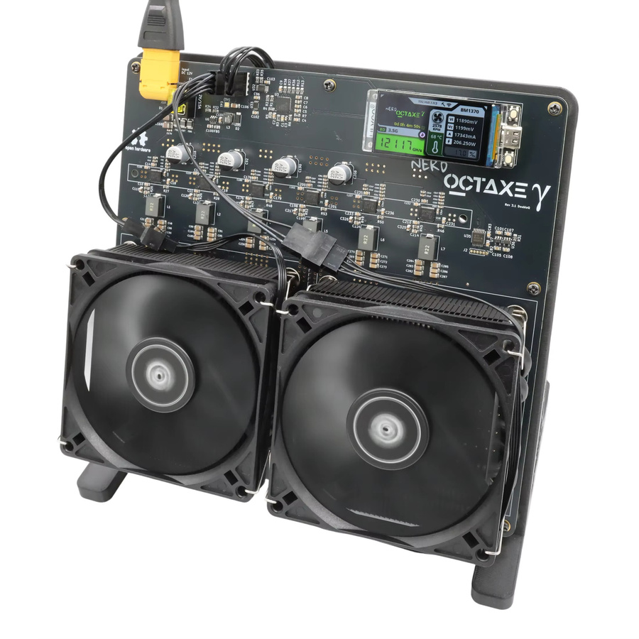 NerdOCTAxe Rev3.1 Bitcoin Solo Miner mit BM1370 ASIC Chip, 12Th/s, 200W, Schwarz, inklusive 12V 18A Netzteil - Bild 2