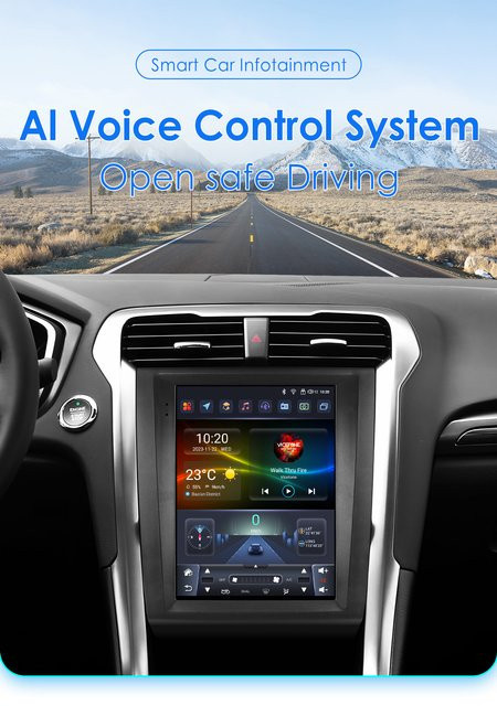 OSSURET 9,7 Zoll Carplay und Android Auto Multimedia-Autoradio mit GPS und Navi für Ford Fusion Mondeo MK5 2013-2019, Schwarz, 2DIN - Bild 1
