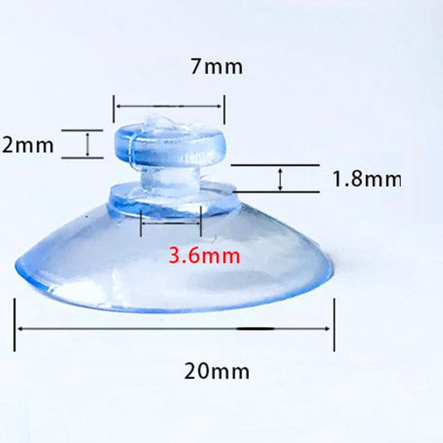 10 Stück transparente Flügelsaugnäpfe aus Kunststoff mit Haken, Durchmesser: 25 mm - Bild 1