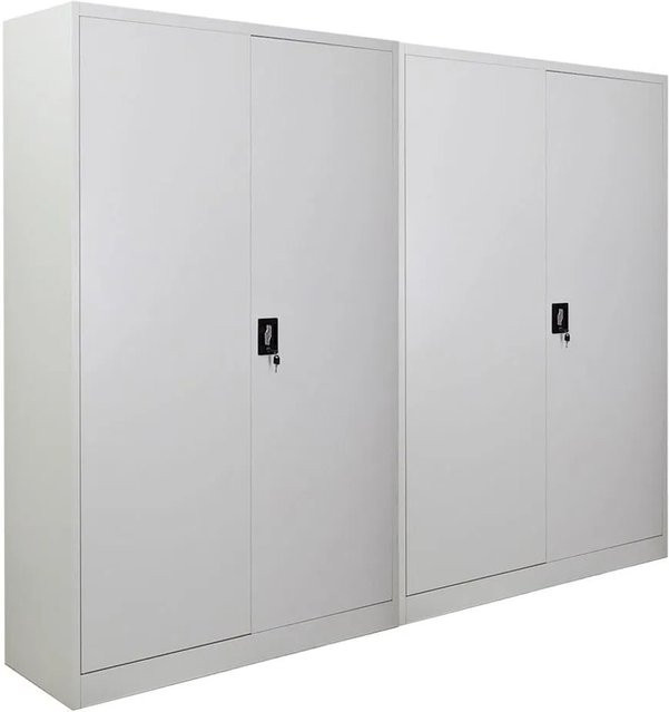 PROREGAL ELEPHANT Flügeltürenschrank aus Stahl, 2 Türen, abschließbar, Lichtgrau, H x B x T: 180 x 120 x 40 cm - Bild 1