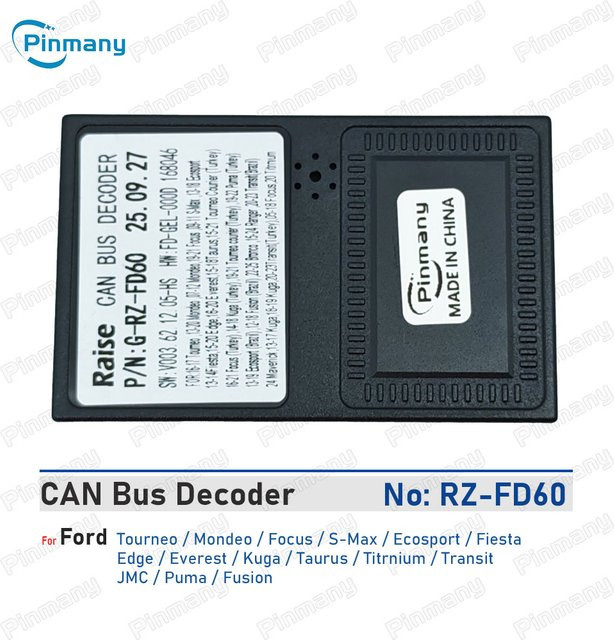 RAISE CAN Bus Decoder G-RZ-FD60 für Ford Tourneo Mondeo Focus S-Max Ecosport Fiesta Edge Everest Kuga Taurus Titanium in Schwarz - Bild 1