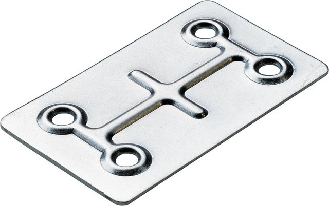 Hettich Verbindungsblech aus verzinktem Stahl in Silber, B: 40 mm, H: 66 mm - Bild 1