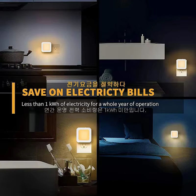 VENUSWING Mini-LED-Nachtlicht in Weiß, dimmbare quadratische Plug-in-Lampe für Küche, Wohnzimmer und Flur, warmweißes Licht - Bild 6