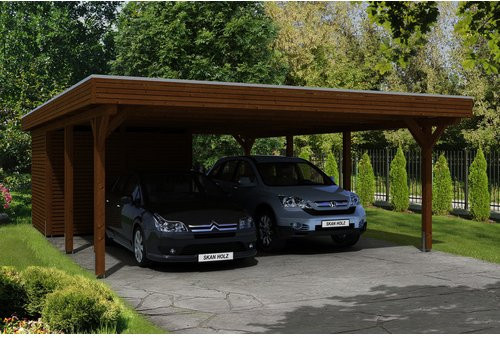 SKANHOLZ Carport Spessart mit Abstellraum in Nussbaum, B/T: 611 x 846 cm, Höhe: 258 cm - Bild 1