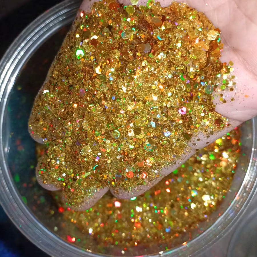 HotPress Nagel-Pailletten, holografisch, sechseckig, 100 g - Bild 2