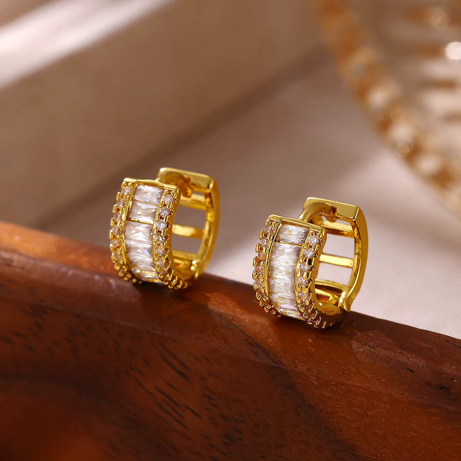 ETCAVCE Creolen, Edelstahl, Gold, Zirkonia, Damen - Bild 4