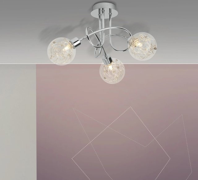 Brilliant Deckenleuchte Joya 3-flammig Chrom mit Dekodraht im Glas für G9 Leuchtmittel - Bild 1