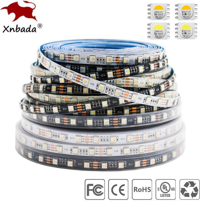 Xnbada SK6812 RGBCW LED-Streifen adressierbar, 60 LEDs/m, RGBWW 4-in-1, Schwarz, DC12V - Bild 1