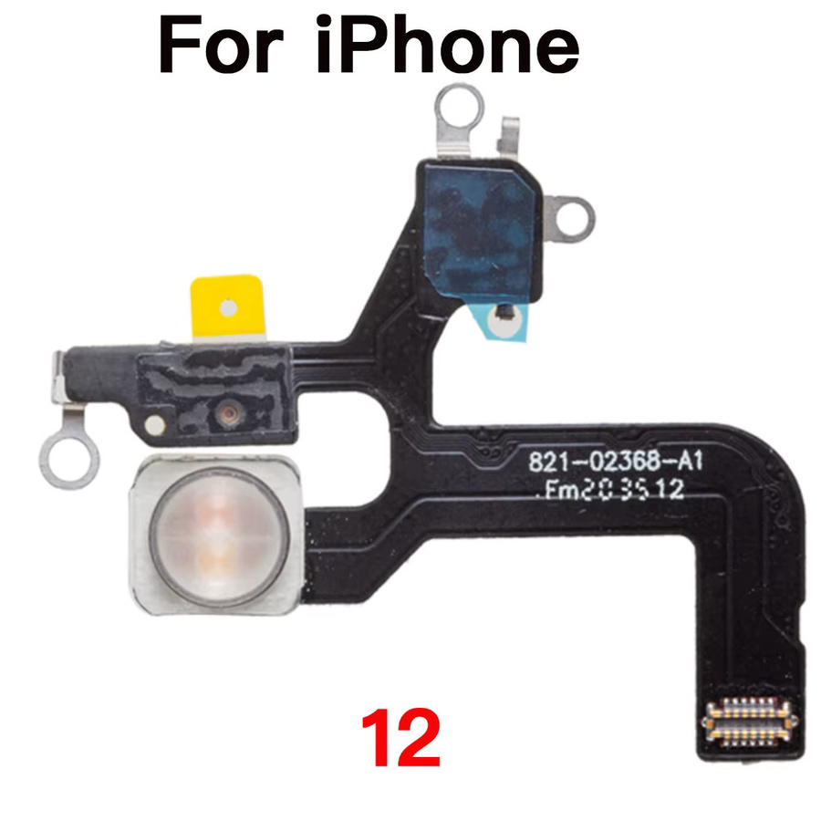Blitzlicht-Flexkabel Ersatzteil für iPhone 12 13 Mini Pro Max inklusive Mikrofonmodul in Schwarz - Bild 2