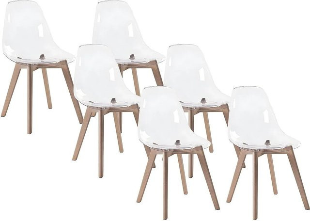 Vente-unique Stuhl Audra Transparent aus Polycarbonat und Buchenholz im Skandinavischen Design - Bild 1