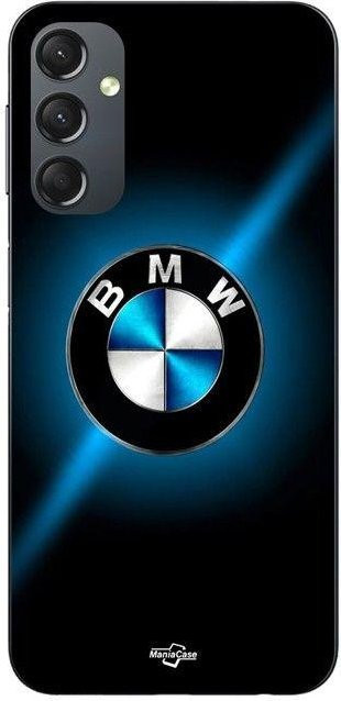 Maniacase Schutzhülle für Samsung Galaxy A05s mit BMW Logo in Schwarz und Blau glänzend - Bild 1
