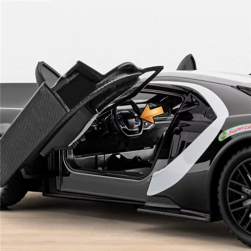 MAKEDA Ford GT LM GTE Sportwagen Modell, 1:24, Metall, mit Licht und Sound - Bild 4