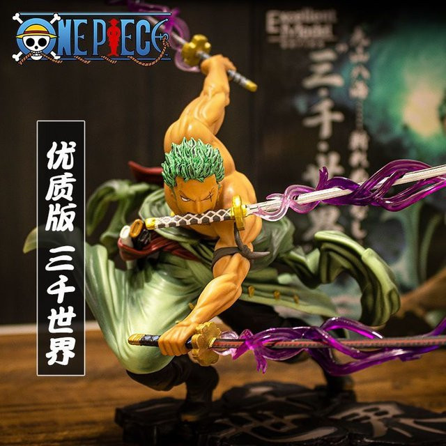 Bandai One Piece Zoro GK Roronoa Zoro Luffy Dreischwert-Stil Spezialeffekt-Figur, Sammlerstück - Bild 1