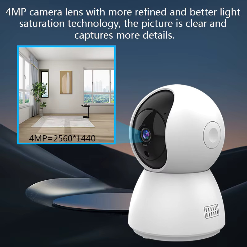 ZUIDID Tuya Smart Mini WiFi IP Kamera HD 4MP, Drahtlose Indoor Überwachungskamera mit automatischem Tracking in Weiß - Bild 2