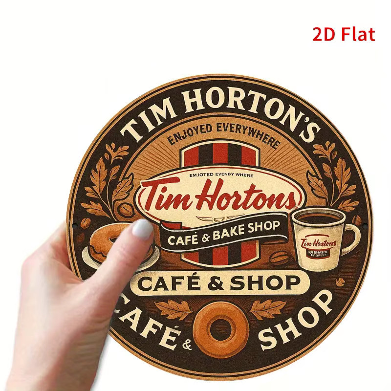 Rundes Metallschild Tim Hortons Cafe & Bakery Shop von Potdemiel in Multicolour, Durchmesser: 20 cm - Bild 3