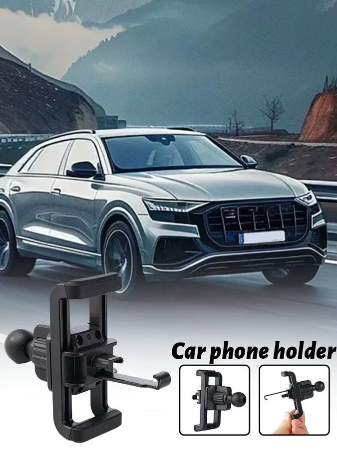 Universelle Auto Lüftungshalterung für dein Smartphone mit 17mm Kugelkopf und integriertem Haken in Schwarz - Bild 5