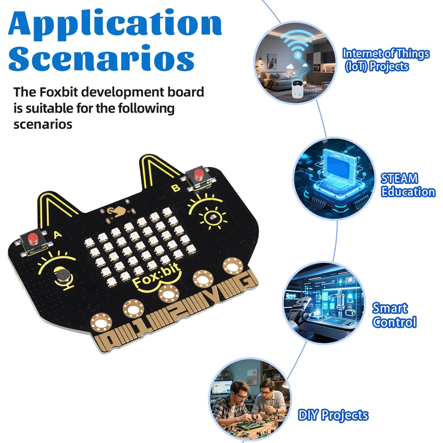 Keyestudio STEM Fox:bit Esp32 Entwicklungsboard, mit Bluetooth, Wi-Fi, USB-C - Bild 5