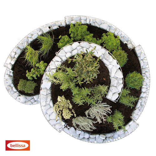 Bellissa Gabionen-Kräuterspirale Grünkraut aus Zink-Aluminium-Stahldraht, silberfarben, B/T/H: 140 x 110 x 80 cm - Bild 2