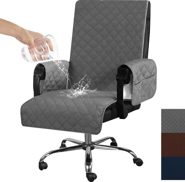 Willstar Bürostuhl-Abdeckung in Grau, wasserabweisende und staubdichte Stuhlhülle aus Polyester zum Schutz vor Kratzern durch Haustiere - Bild 1
