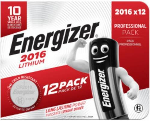 Energizer Knopfzelle CR2016 3V Lithium 90 mAh 12er Pack Silber - Bild 1