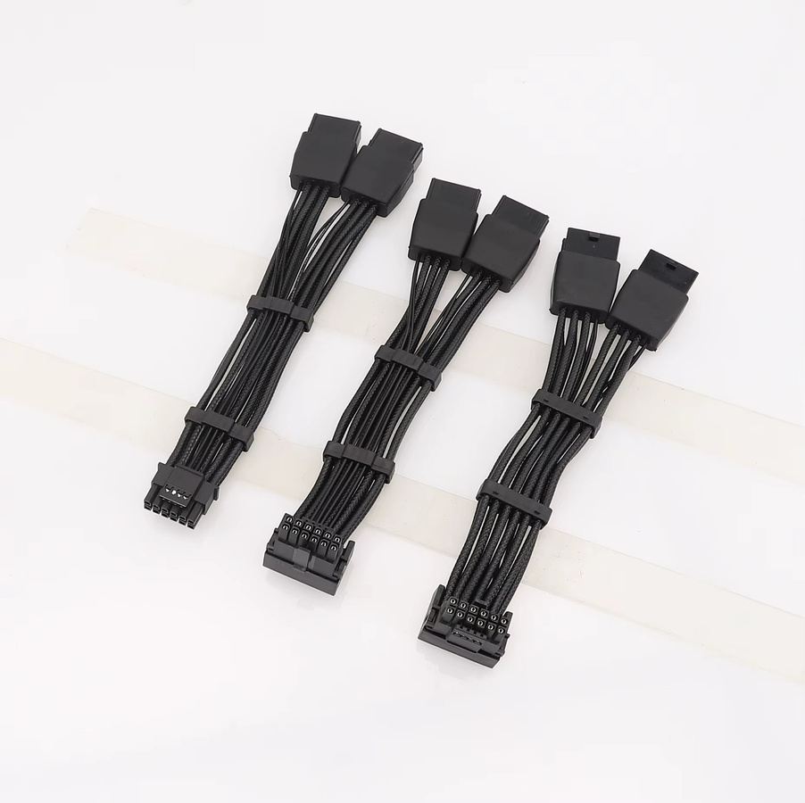 T.F.SKYWINDINTL 90-Grad-Winkel Adapter für RTX 4090 und RTX 4080 Serie, 16AWG PCI-E 5.0 12VHPWR Stecker von 2x 8-Pin auf 16-Pin (12+4 Pin), erhältlich in Schwarz oder Weiß - Bild 1