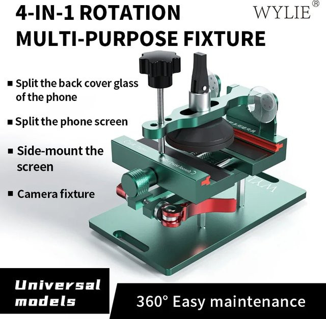 Wylie 4-in-1 Multifunktions-Reparaturklemme mit 360 Grad einstellbarer Befestigung in Grün für die Mobiltelefon-Reparatur - Bild 1