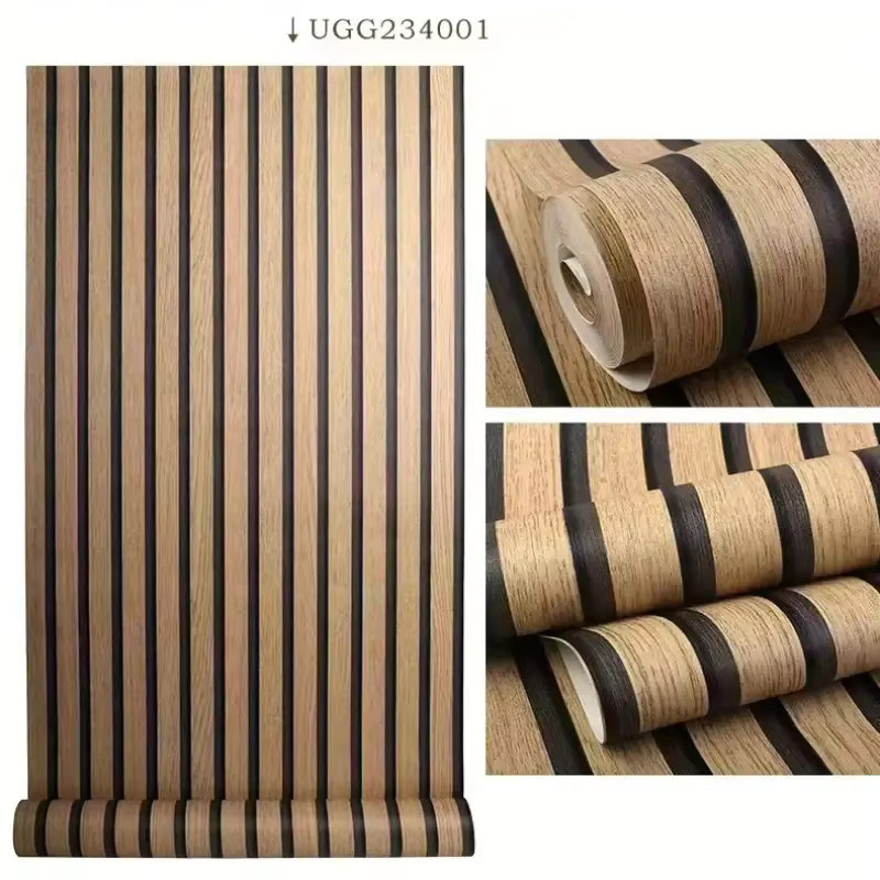 Selbstklebende PVC-Tapete in Holzoptik von ctzsoop, wasserfester Dekoraufkleber in Braun, Breite: 45 cm - Bild 4