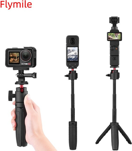 DJI Selfie-Stick-Stativ für Osmo Pocket 3 in Schwarz, erweiterte Halterung kompatibel mit GoPro Hero 13 12 11 10 9 und Insta360 X4 Zubehör - Bild 1