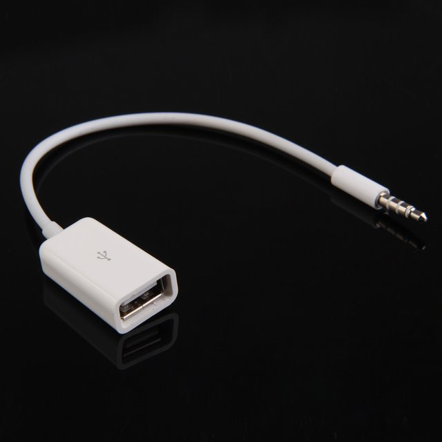 ALLOYSEED Audio-Adapter USB 2.0 auf 3,5 mm Klinke, Weiß - Bild 1