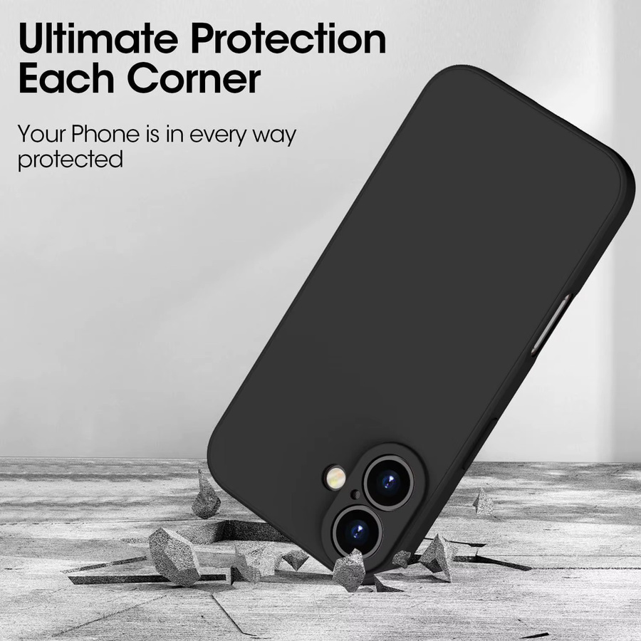 Ricestate Flüssige Silikonhülle für iPhone 11 bis iPhone 17 Pro Max, stoßfeste Soft Schutzhülle, Farbe: Schwarz - Bild 4