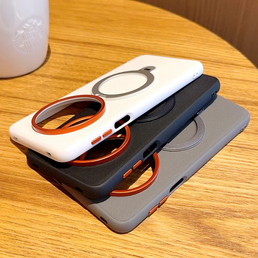 Magnetische PU-Lederhülle mit Diamantstruktur und Ringständer für Honor Magic 6, 7 und 8 Pro in Weiß - Bild 4
