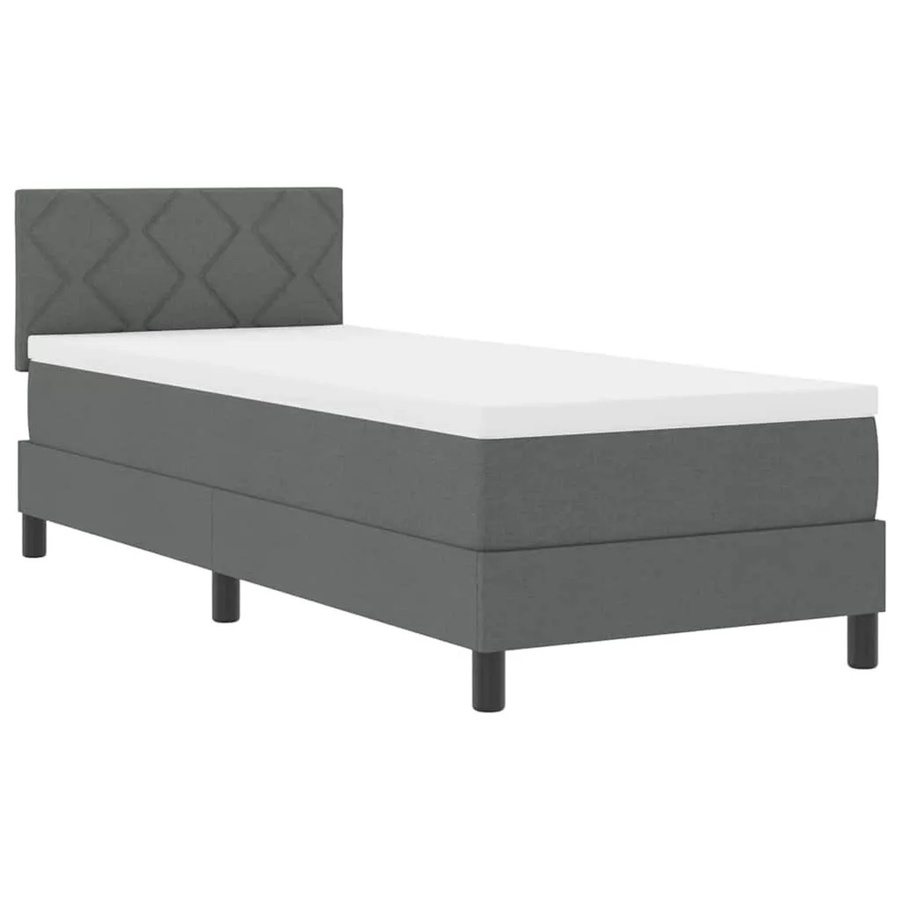vidaXL Boxspringbett mit Matratze und LED-Unterbettbeleuchtung in Dunkelgrau, B/T/H: 80 x 200 x 88 cm - Bild 2