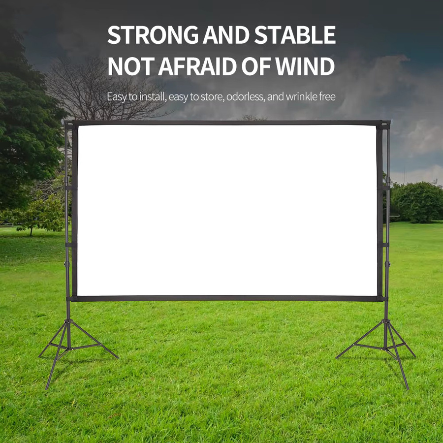SH Tragbarer Outdoor-Projektionsständer mit 16:9 Beamer-Leinwand für einfachen Aufbau - Bild 2