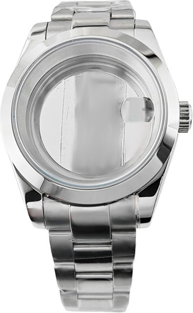 miuksi Uhrengehäuse Edelstahl, 36 mm, 39 mm, Saphirglas, Silber - Bild 1