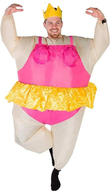 Tanzender Mann im Ballett-Kostüm, aufblasbares Kostüm, rosa / pink - Bild 1