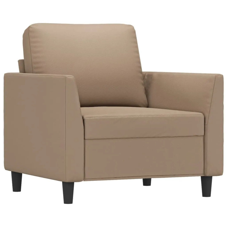 vidaXL Sessel Cappuccino-Braun aus Kunstleder mit Metallgestell und 360 Grad Drehsitz - Bild 1