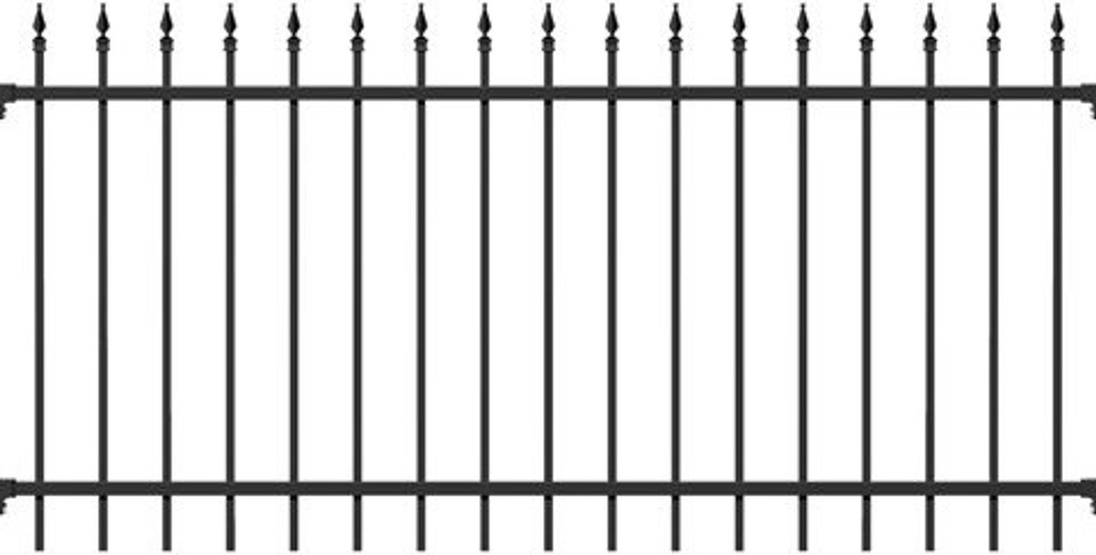 Alberts AluZaunfeld Chaussee aus Aluminium in Schwarz Matt mit Kunststoffbeschichtung, Breite: 200 cm, Höhe: 120 cm - Bild 1